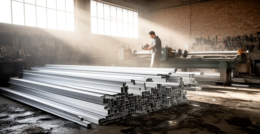 Atelier de fabrication française de pergolas aluminium avec profilés et machines